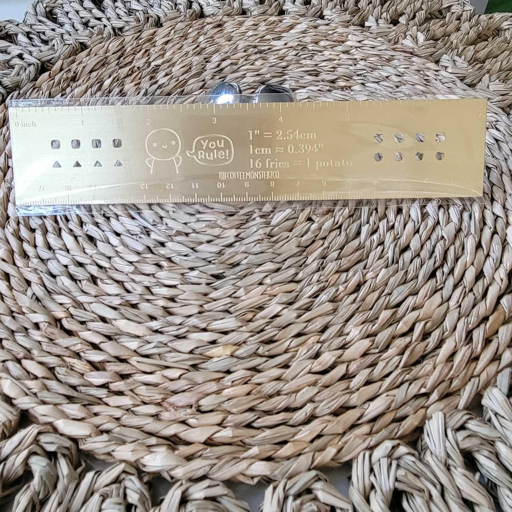 Thecoffeemonsterzco - Light Gold Metal Stencil Ruler